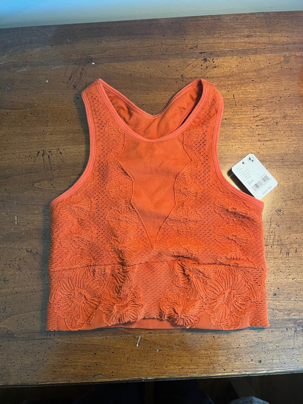 FP Movement by Free People orange racerback cutout sports bra